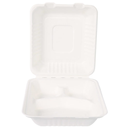 Bagasse Take-Away-Box "Triple" | Zuckerrohr