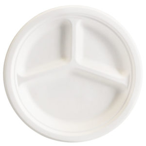 Bagasse Teller 3-teilig rund | Zuckerrohr